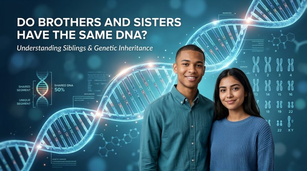 does brother and sister have same dna